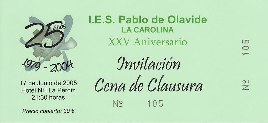 XXV ANIVERSARIO DEL I.E.S. PABLO OLAVIDE DE LA CAROLINA (Jaén)
