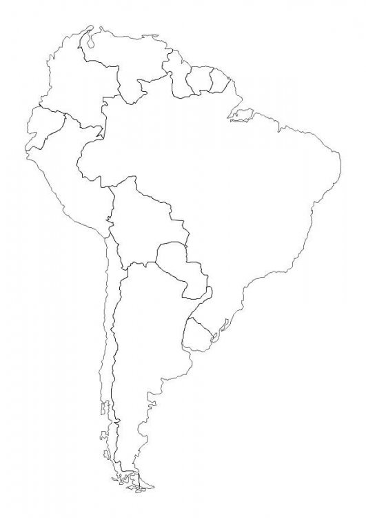 Mapa de america del sur para colorear Imagui