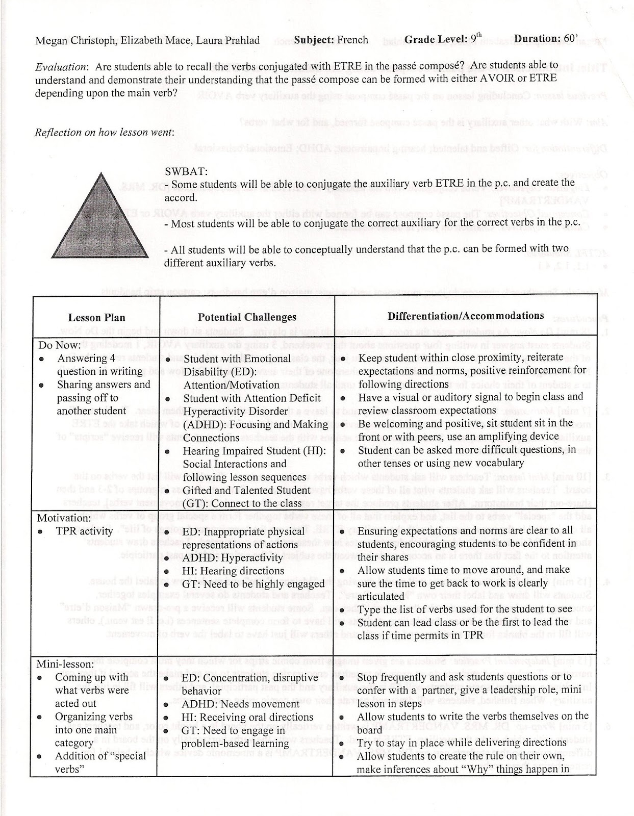 beautiful student lesson plan template vignette documentation mopta lesson format