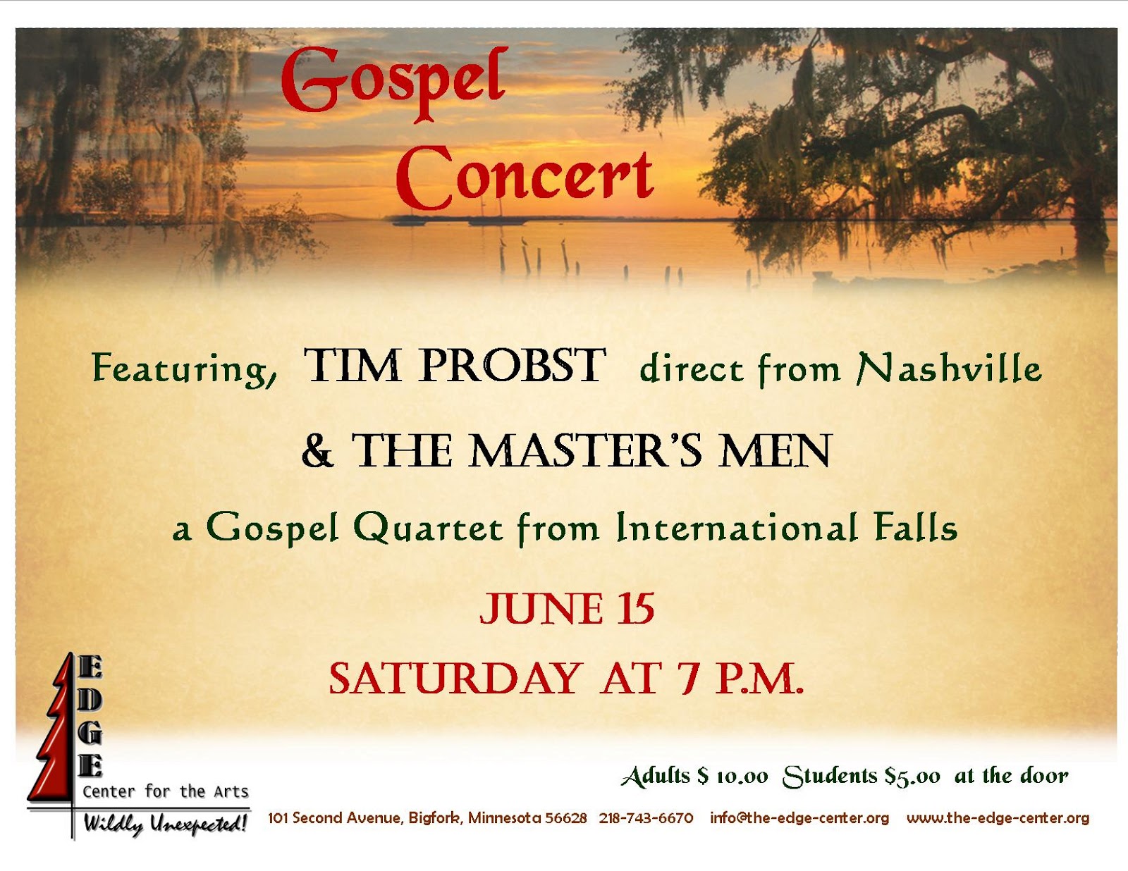 Edge Center For The Arts Southern Gospel Music At The Edge Center