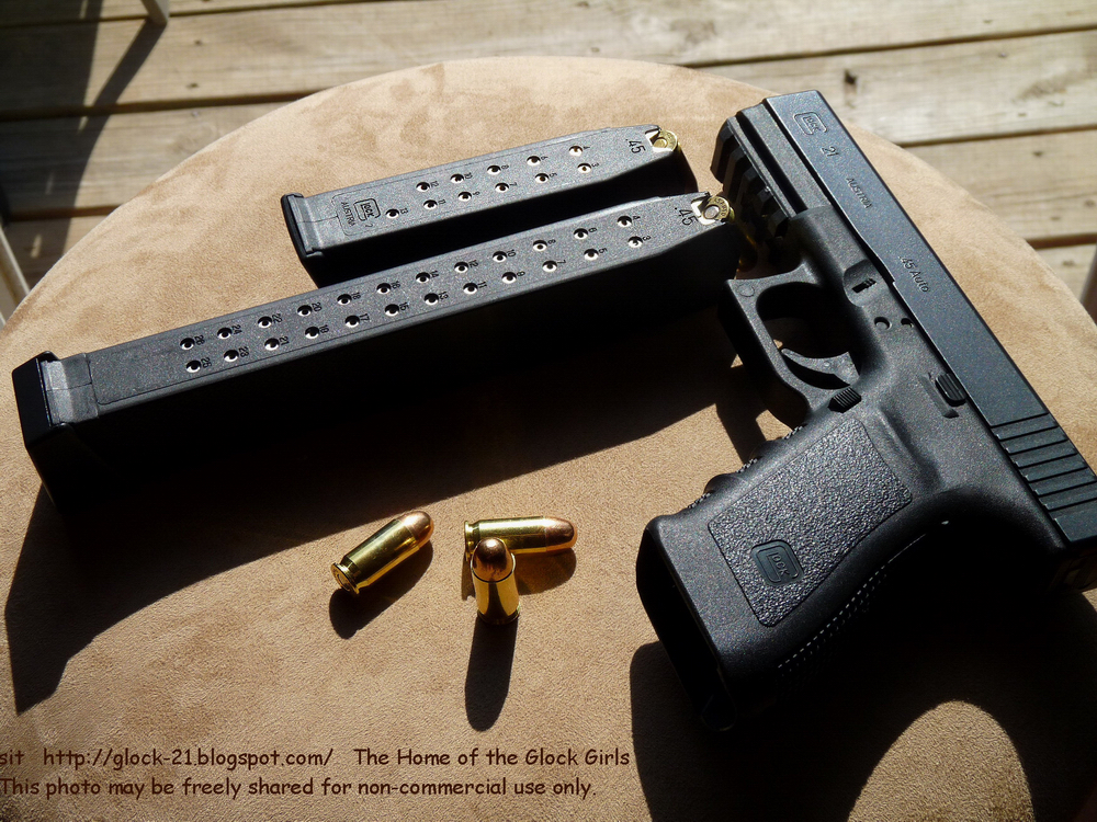 ● The SGM extended magazine for the Glock 21 and Glock 30.