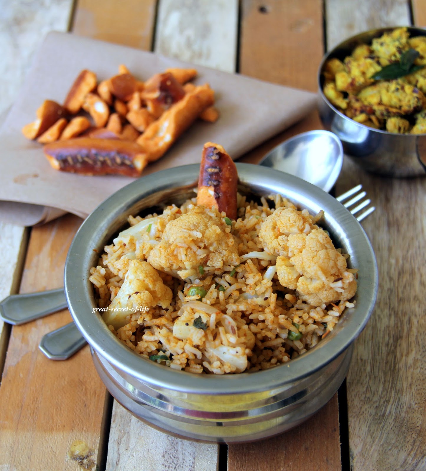 Cauliflower and peas rice Greatsecretoflife
