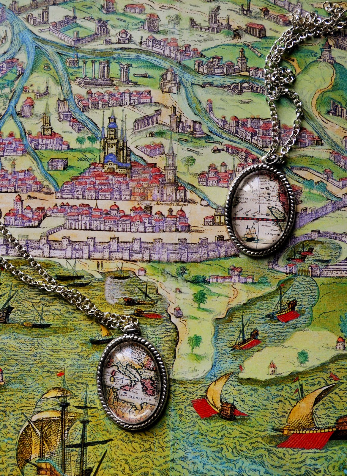 p.s.♡ diy map pendant necklace