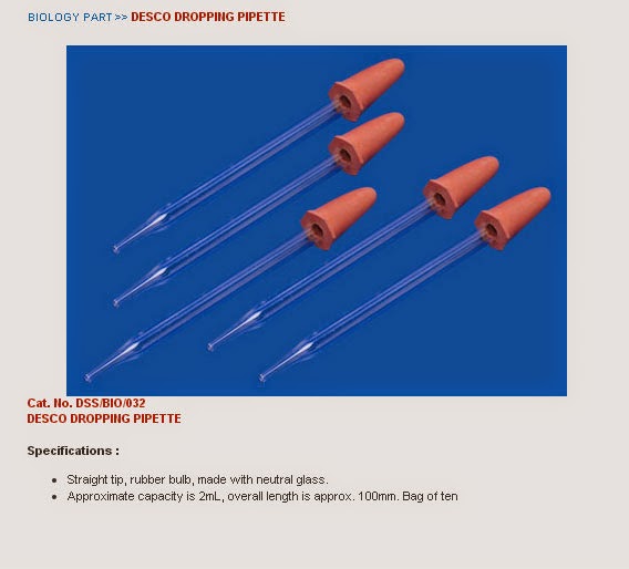 Descolab in Laboratory Equipments Manufacturers DROPPING PIPETTE