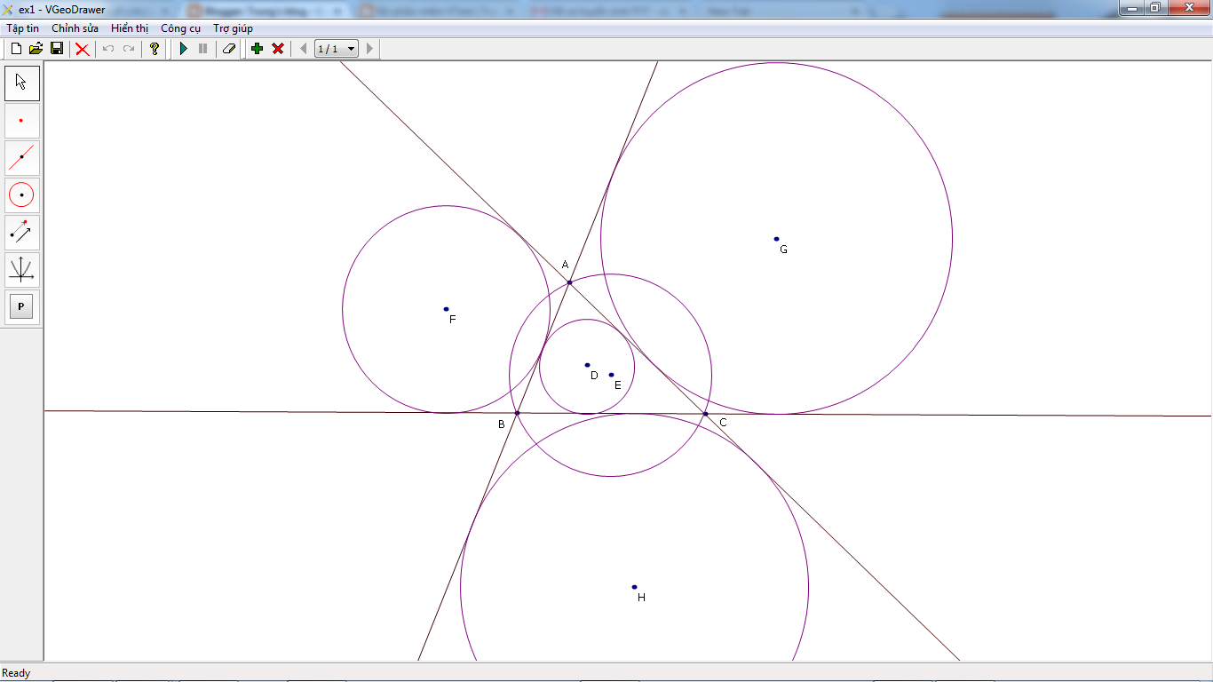 Construction of incircle and excircle