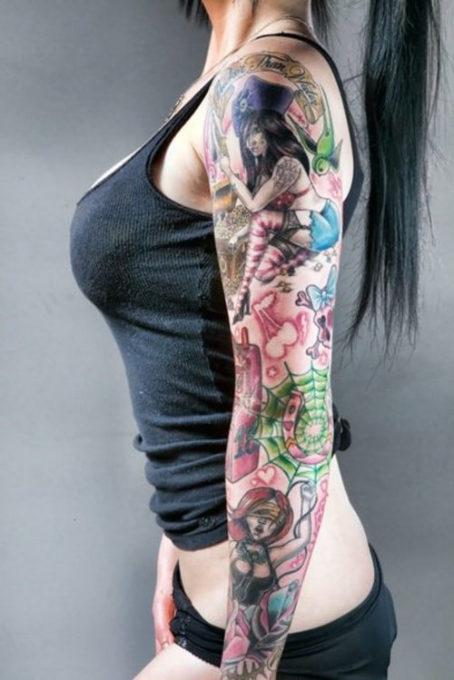 Sexy Sleeve Tattoo For Girls