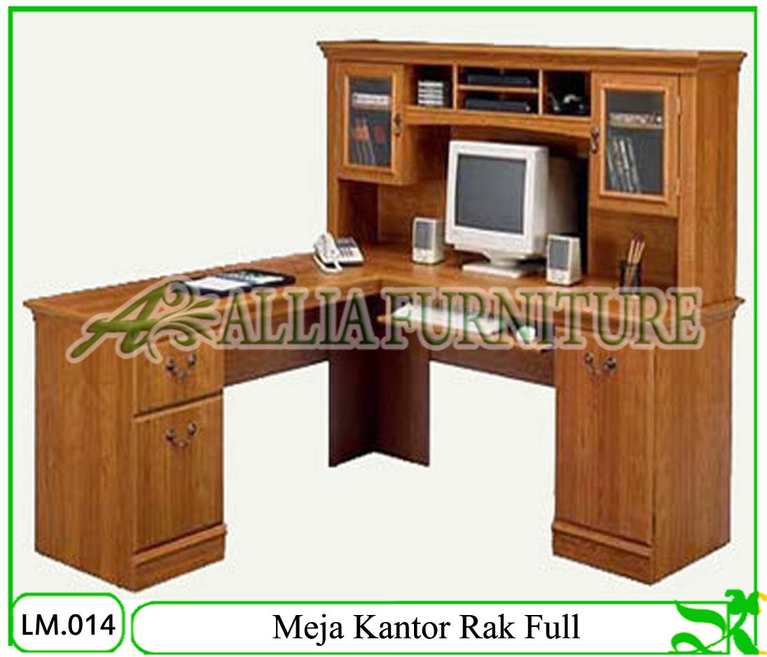 Meja Tulis Kantor Klender Rak Full Allia Furniture