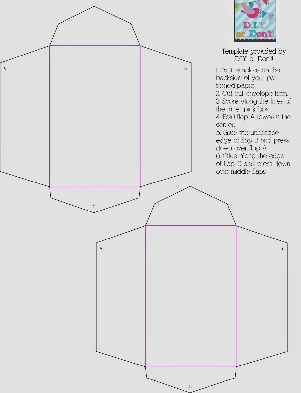 business card envelope template