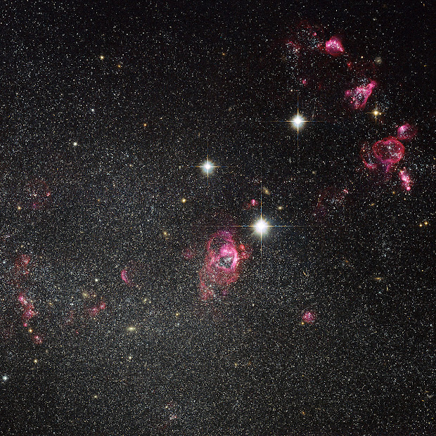 Hubble image of Dwarf Irregular Galaxy Holmberg II