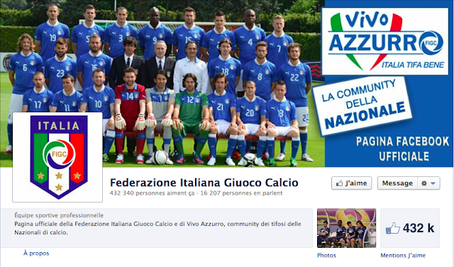 Page Facebook de l'Italie