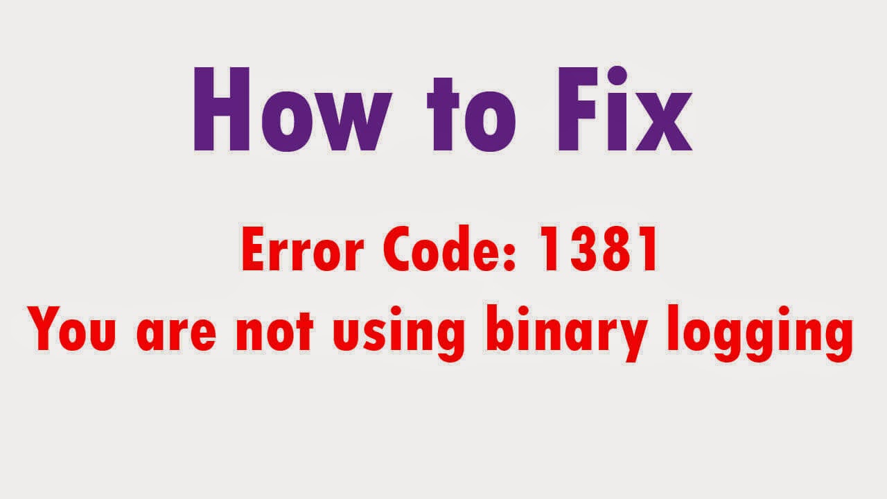 How to Fix Binary logging Error in MySQL StudywithDemo