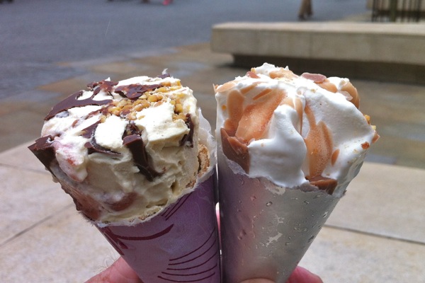 Vegan non-dairy ice cream cones (tofuline / swedish glace v tofutti)