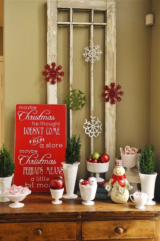 Belle & Beau Antiquarian Milk Glass Christmas Decorations