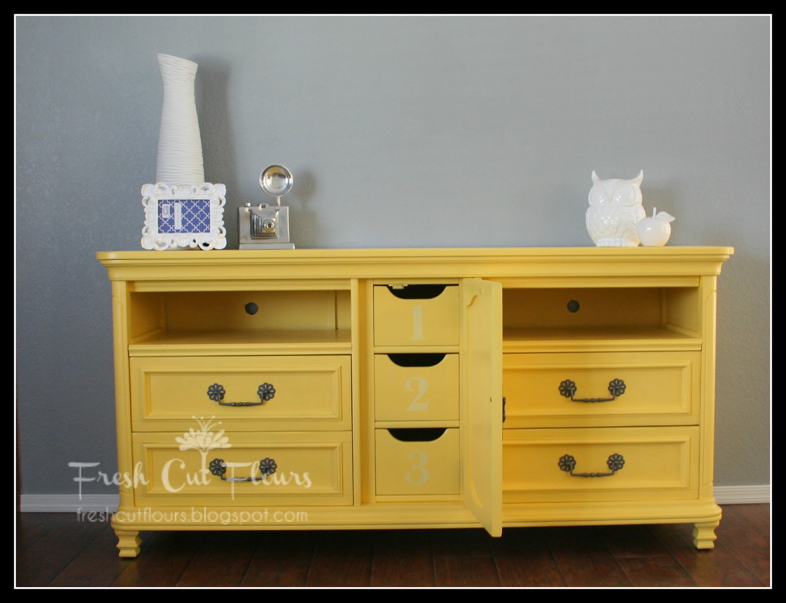 Fresh Cut Flours Dresser turned TV/Media Stand