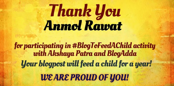 Blog to fee a child - Anmol Rawat