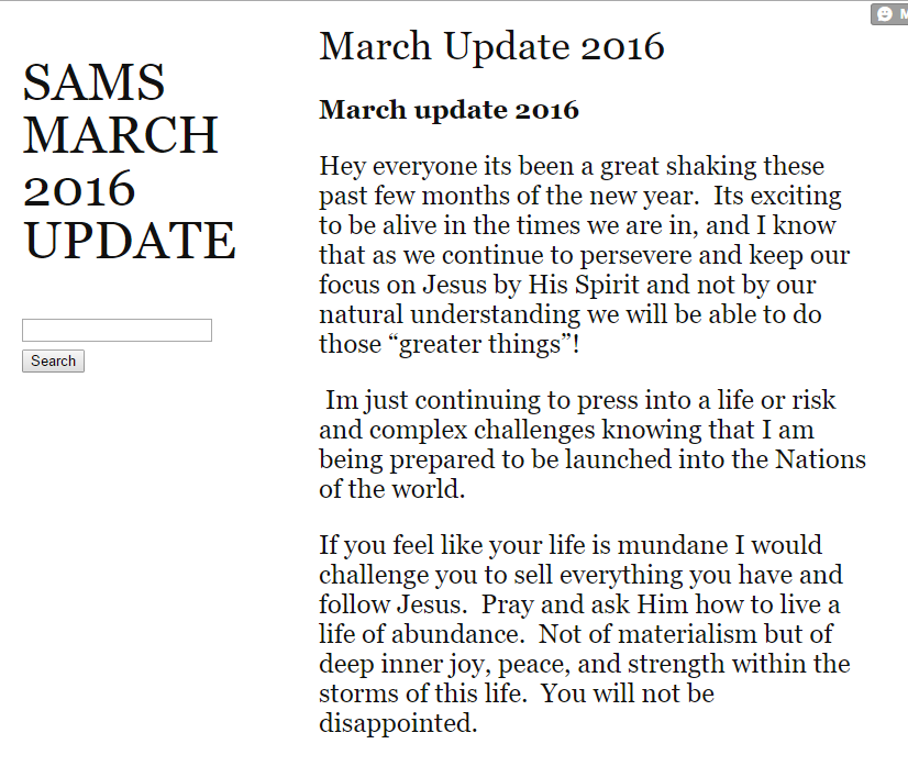 March Update 2016