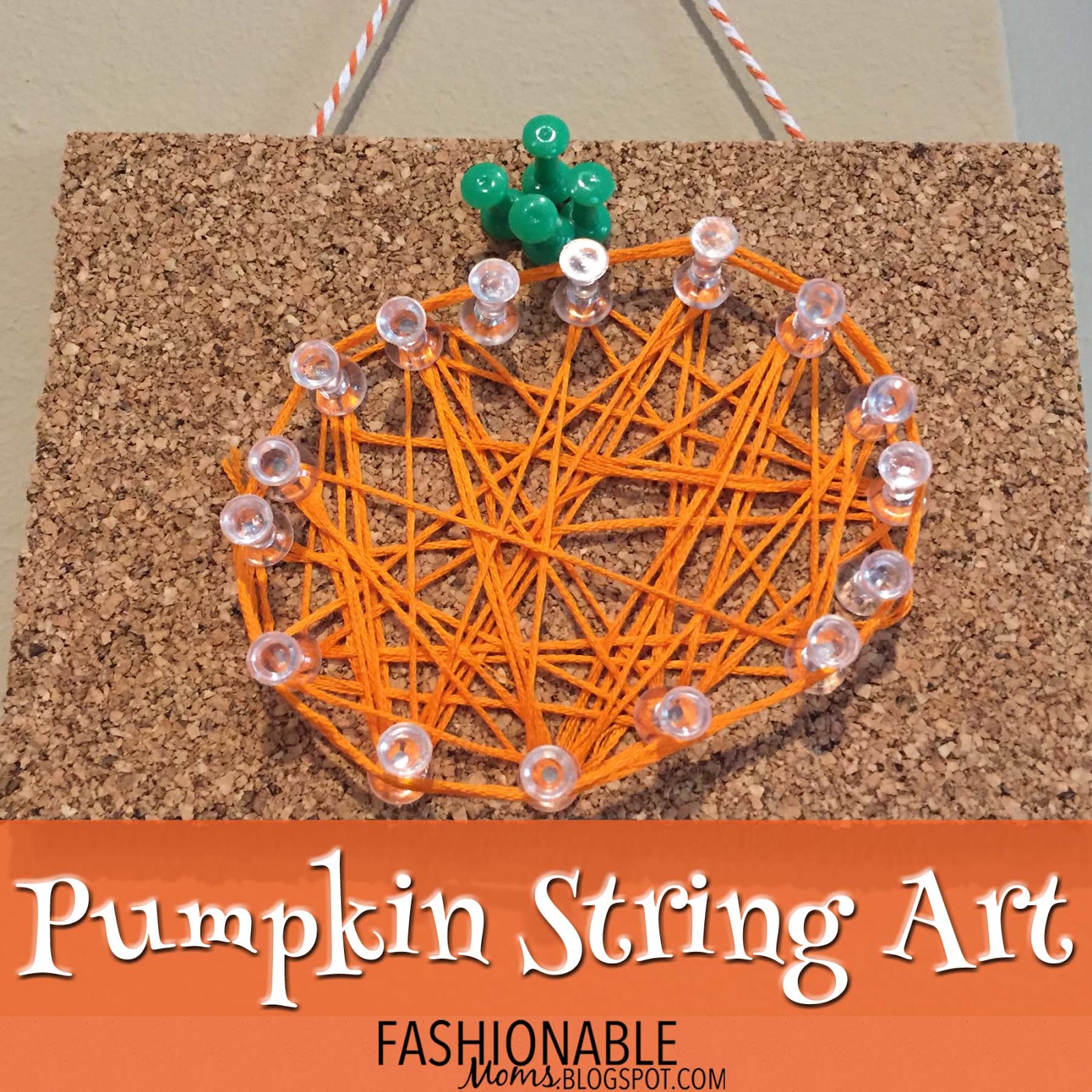 My Fashionable Designs Pumpkin String Art with Push Pins!
