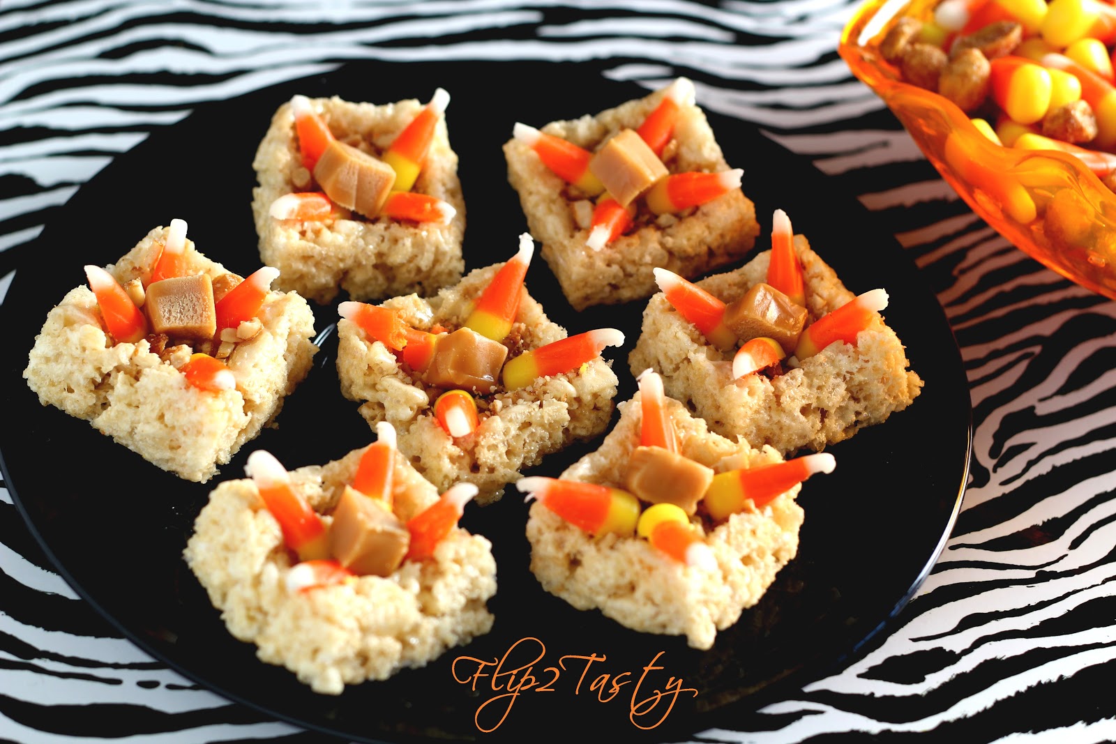 Candy Corn Peanut Crisp Flip2Tasty