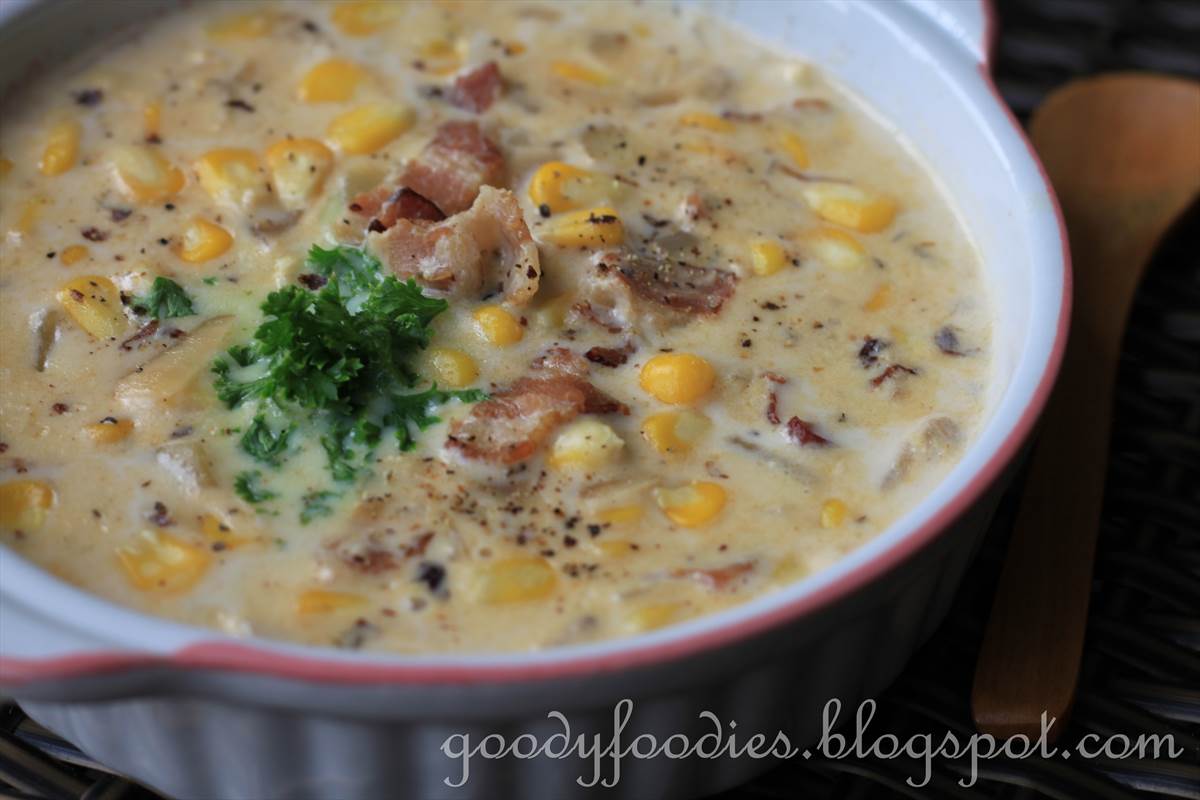 GoodyFoodies Recipe Corn, bacon and potato chowder (Curtis Stone)