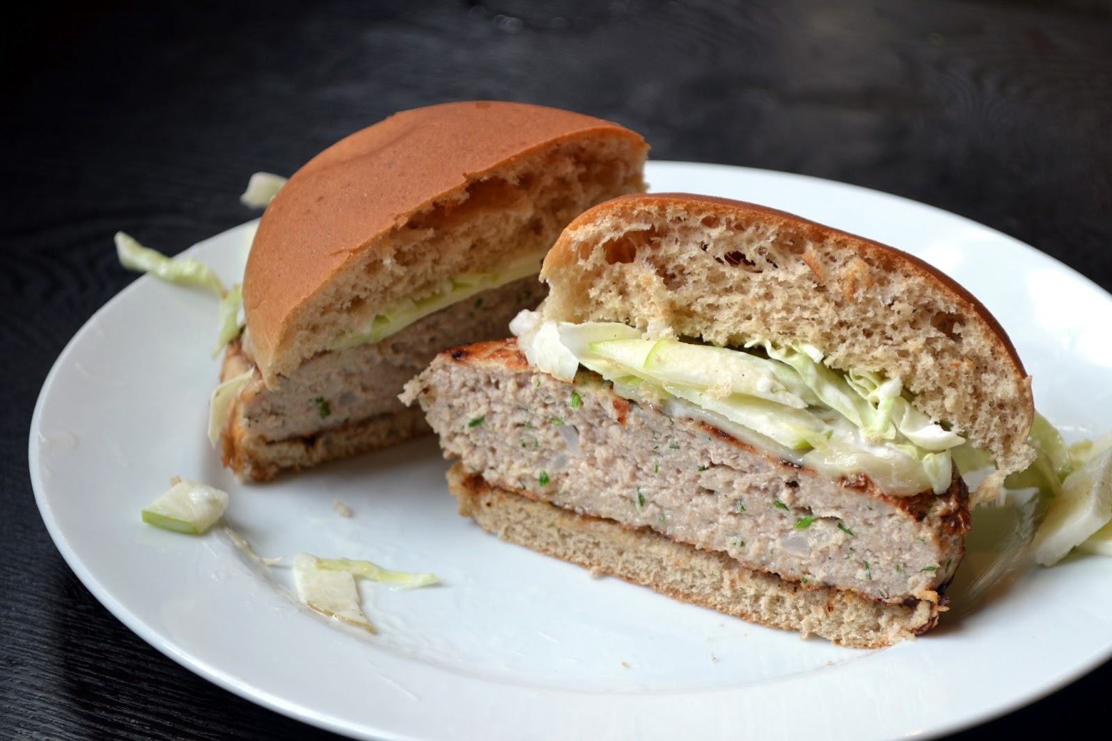 Hardly Housewives Turkey Burgers with Green Apple Slaw