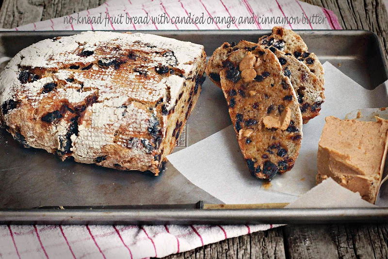 Milk and Honey NoKnead Fruit Bread with Candied Orange and Cinnamon