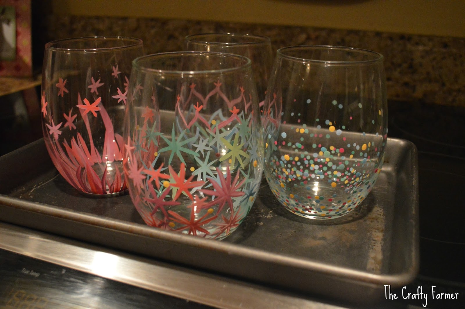 The Crafty Farmer Painted Wine Glasses