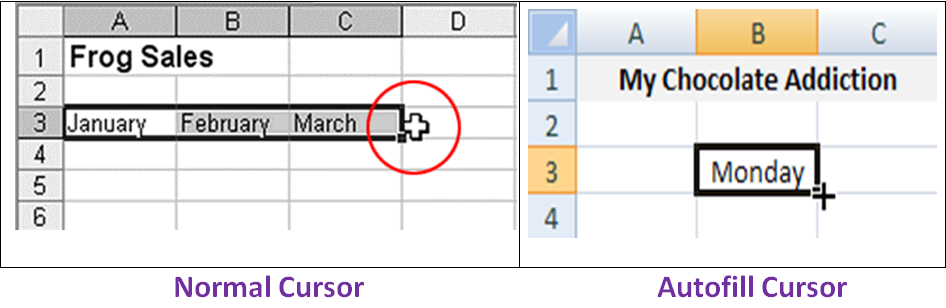 Normal & Auto fill Cursors Normal & Auto fill Cursors