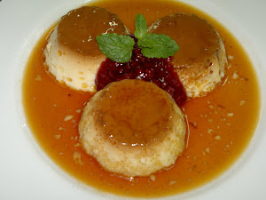 CREME CARAMEL WITH RASPBERRY