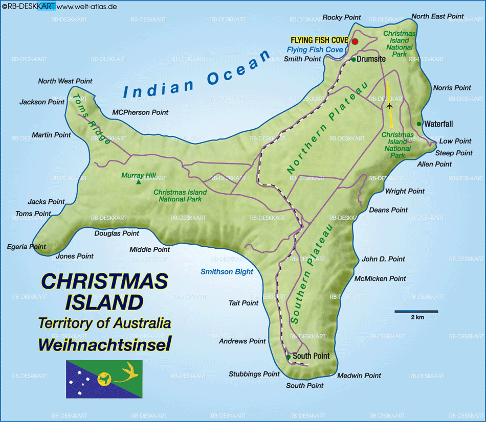 MAPS OF CHRISTMAS ISLAND AUSTRALIA Klima Naturali™