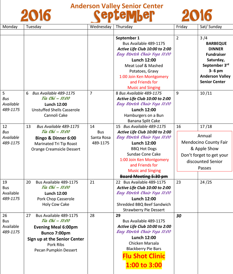 Anderson Valley Senior Center 6th Annual Crab Feed