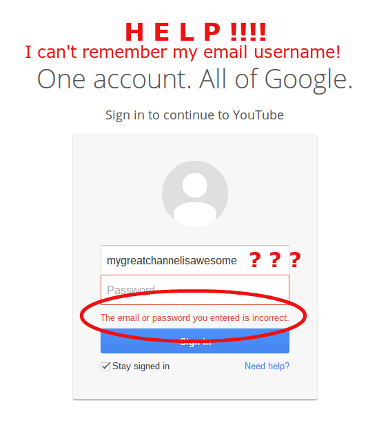 Cant access my old youtube account