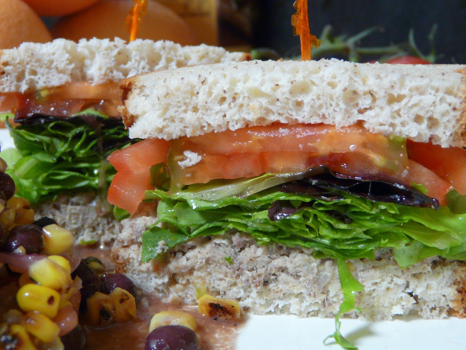 Russell's Food Destiny Summer Sardine Sandwich and a Grilled Corn and