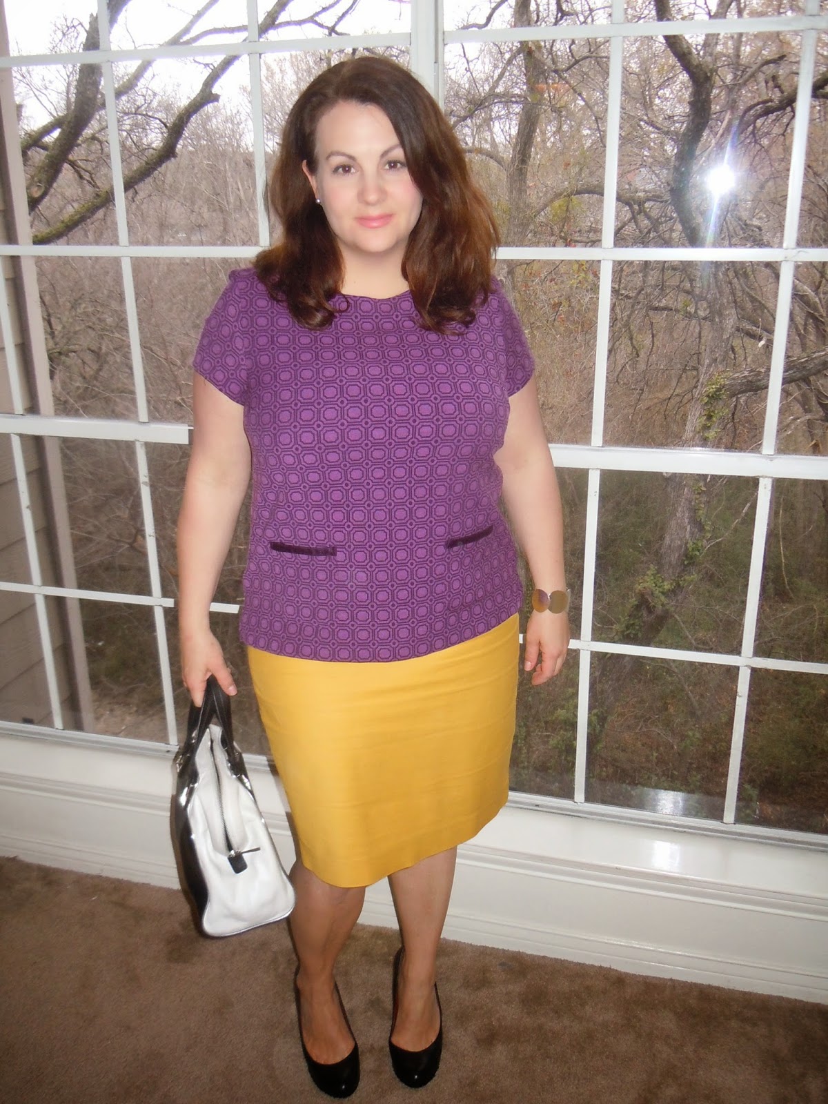 Joanna's Design OUTFIT Purple and mustard.... (and one year blog