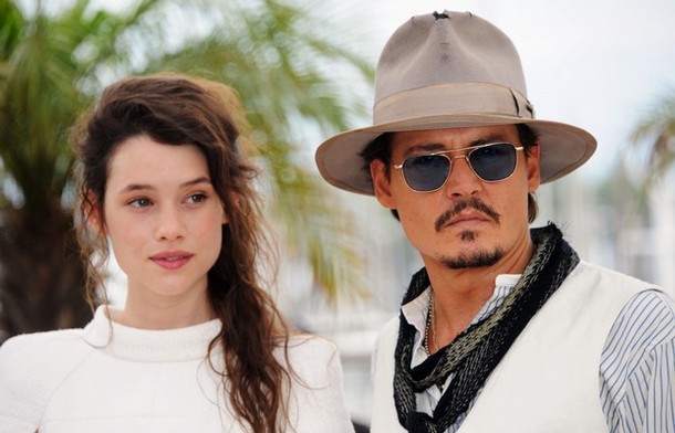 CANNES FRANCE MAY 14 Actors Astrid BergesFrisbey L and Johnny Depp 