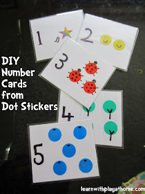 DIY Number Cards, Sticker Number Cards