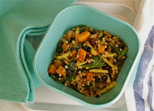 Butternut Black Bean and Kale Israeli Couscous with Haricots Juane