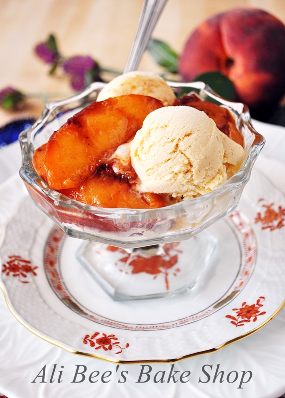 Ali Bee's Bake Shop Peach Ice Cream with Ginger Peach Compote