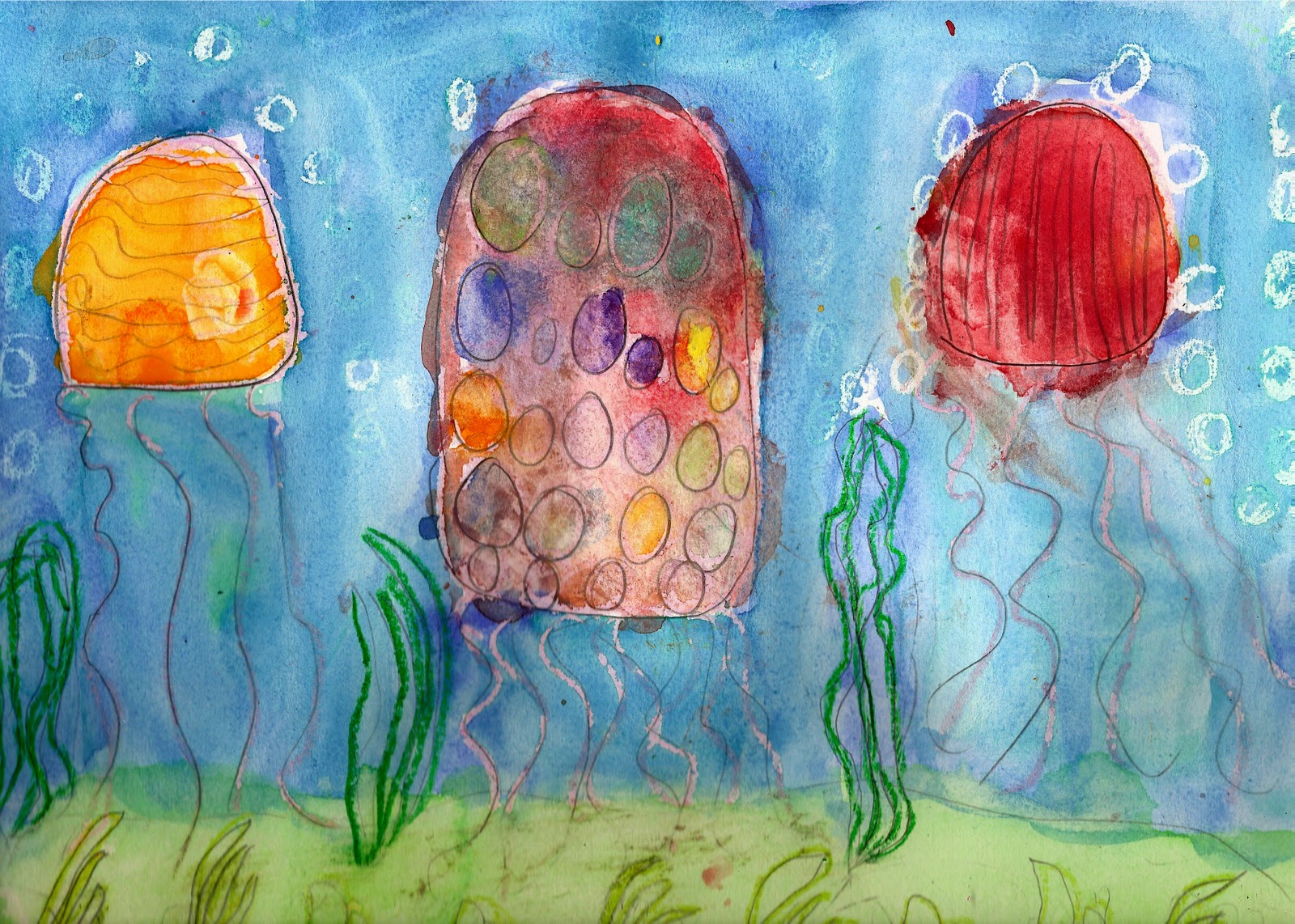 The Elemental Art Room More Underwater Scenes Watercolor Resist