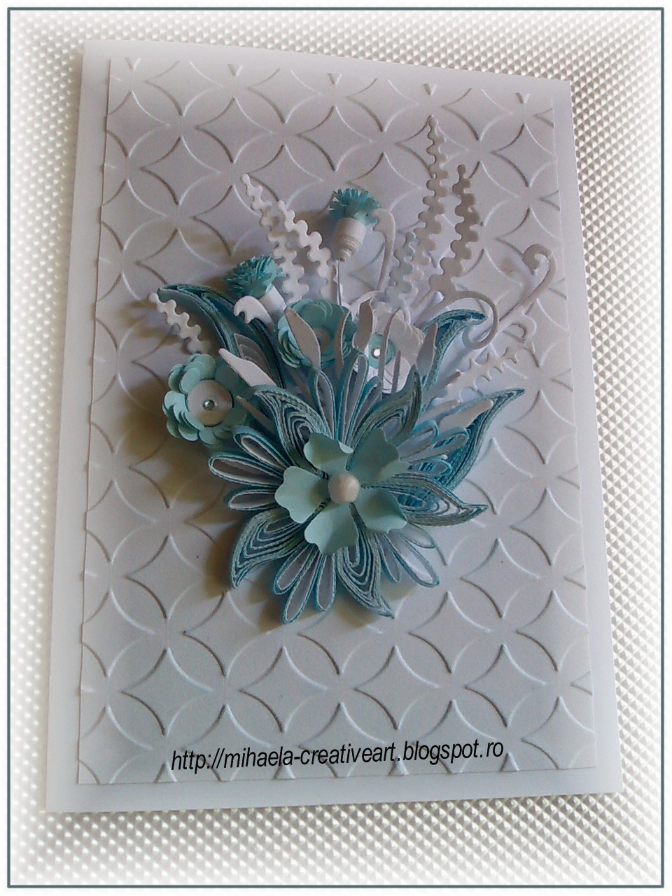 Handmade by Mihaela Blue quilling flowers