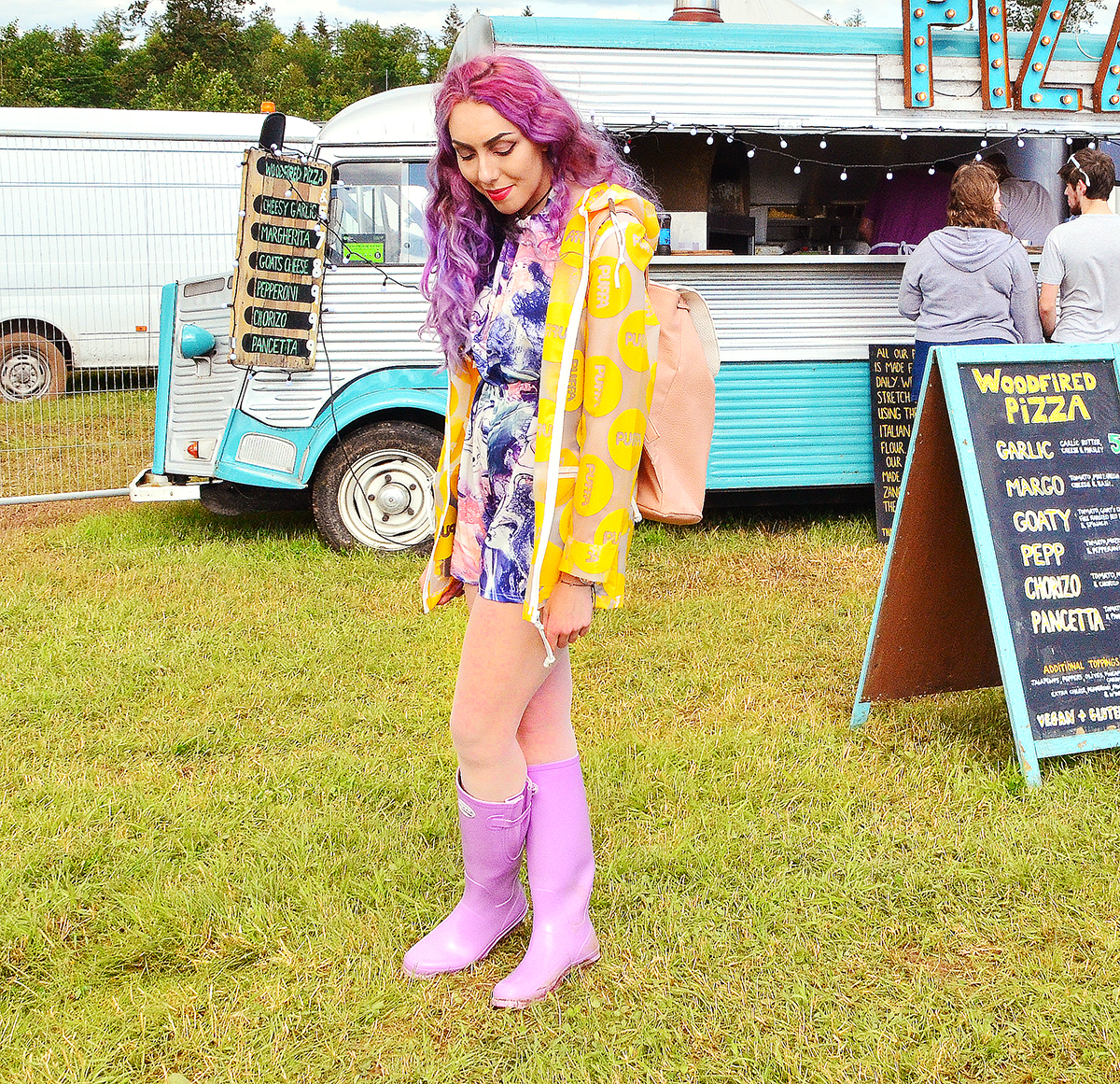 How To Dress At A Festival: Kendal Calling Rain Coat Playsuit
