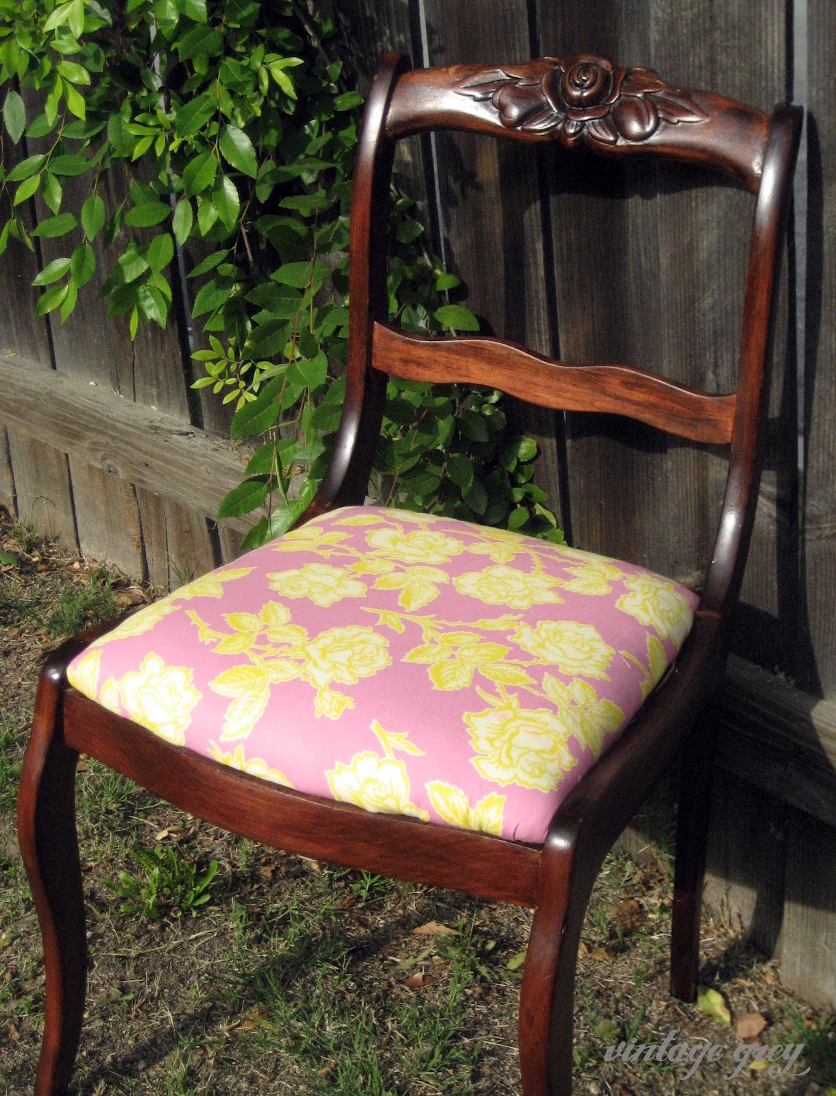 vintage grey rose chair