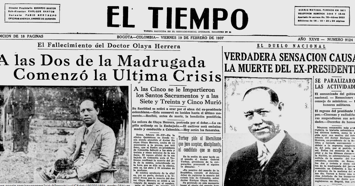 El Blog de GHNB Funerales de Olaya Herrera pasaron por Ibagué en mayo