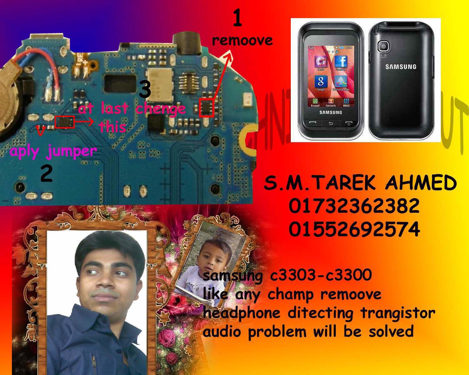 حل مشكلة السماعة ، جرس، مايك، سامسونج C3303 Samsung+champ+audio+solution
