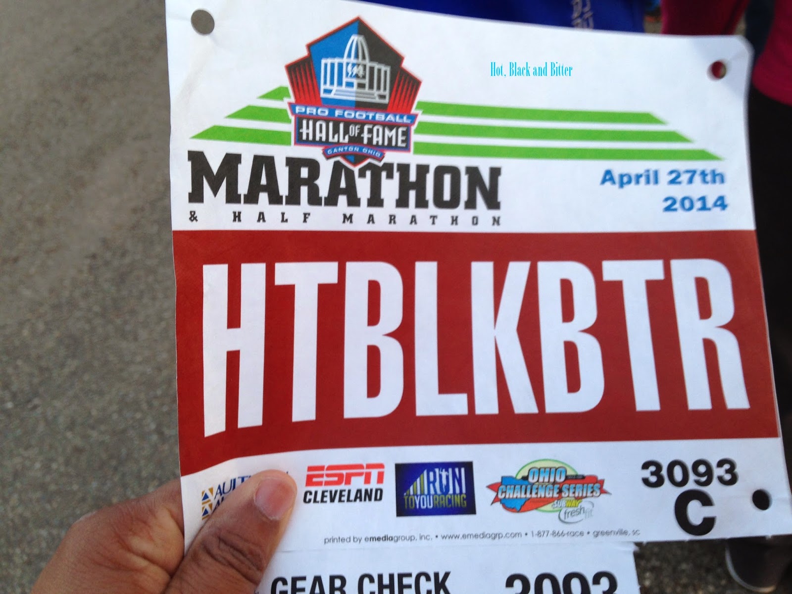 Hot, Black and Bitter Race Recap Hall of Fame Half Marathon