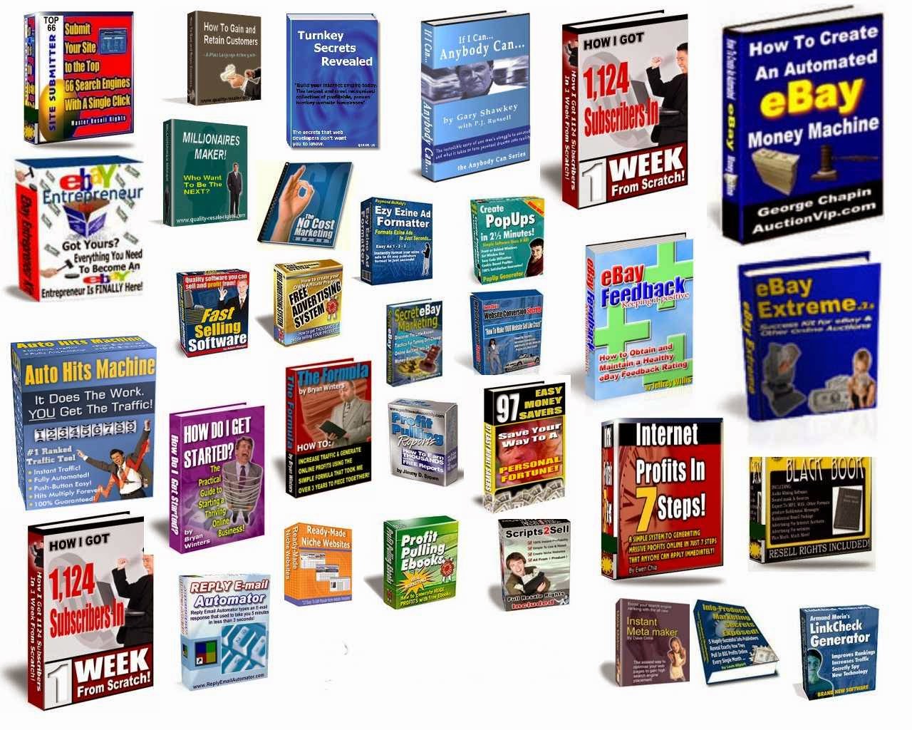 220 ebooks and Software - Ebay, Amazon, Web Traffics, Clickbank, Facebook & more