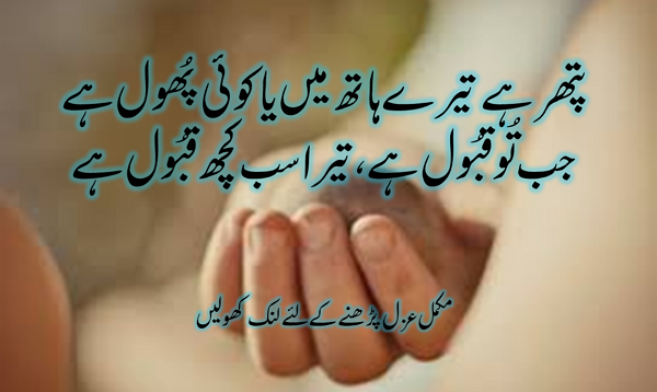 پتھر ہے تیرے ہاتھ میں یا کوئی پُھول ہے - 99Urdu - اردو ویب سائٹ