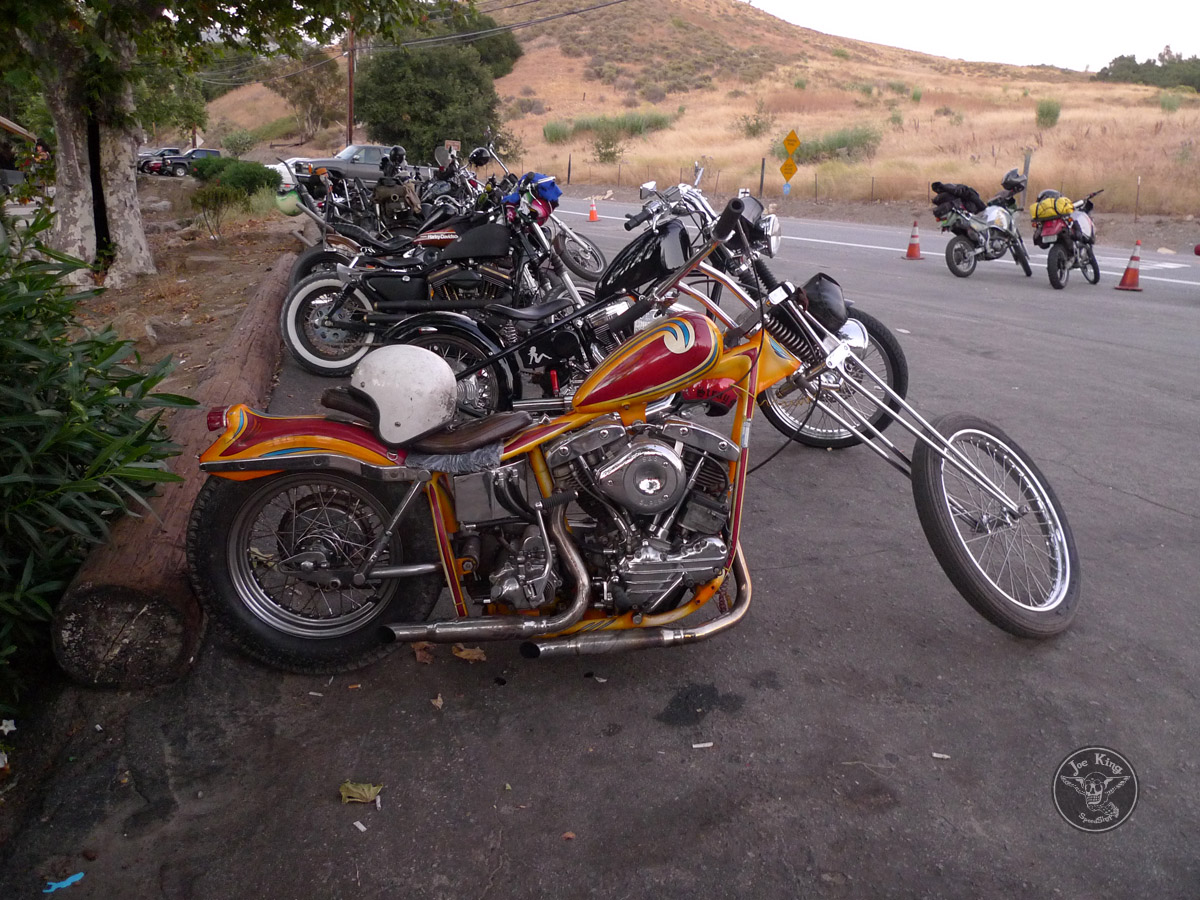 Digger Darren's bike at Cooks Corner...last beer and a burger before going