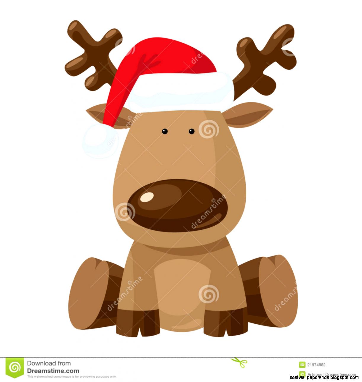 Christmas Reindeer In Santas Red Hat Stock Photography Image Christmas Reindeer In Santas Red Hat Stock Photography Image