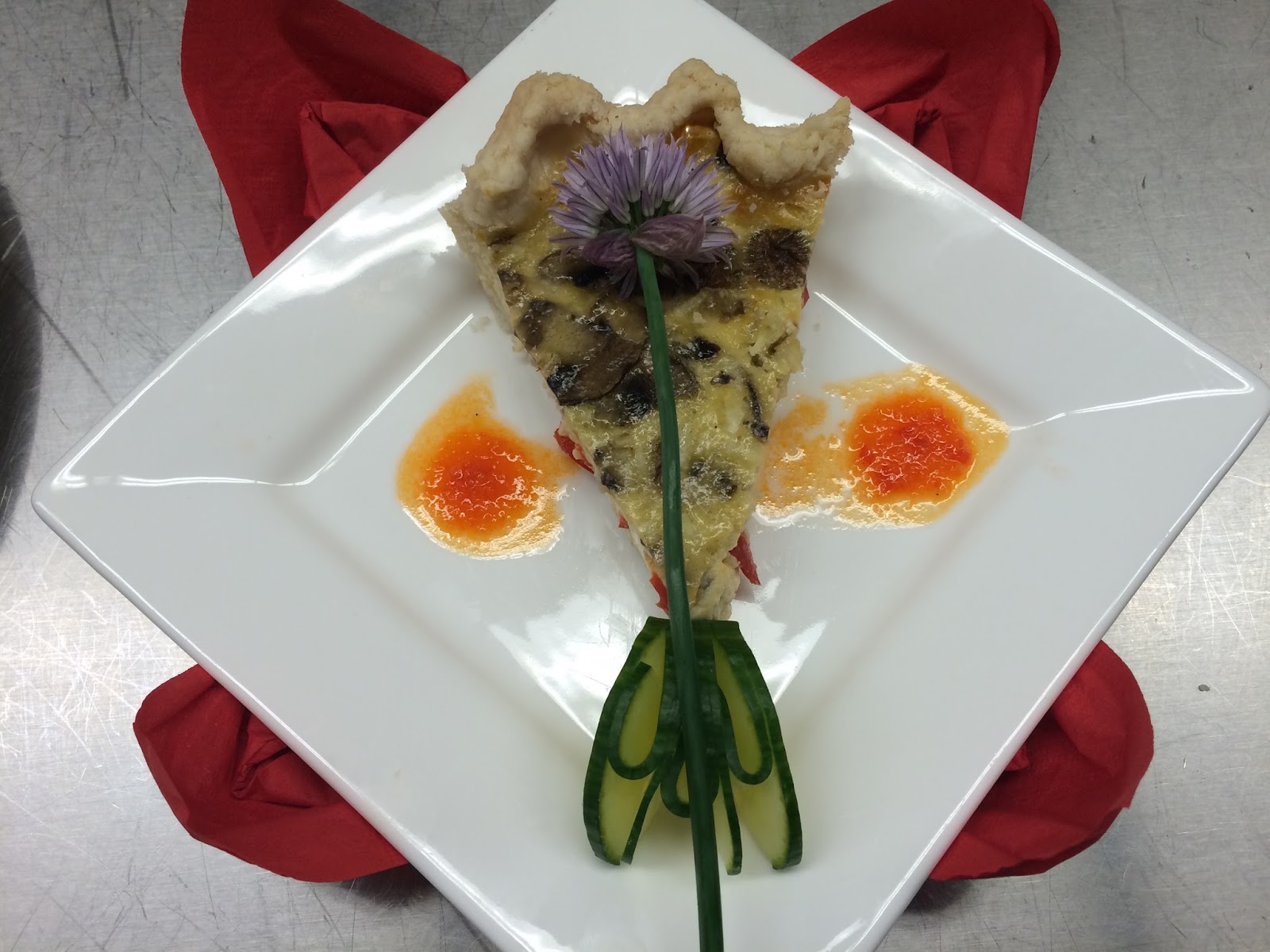 Plate presentation for quiche examples