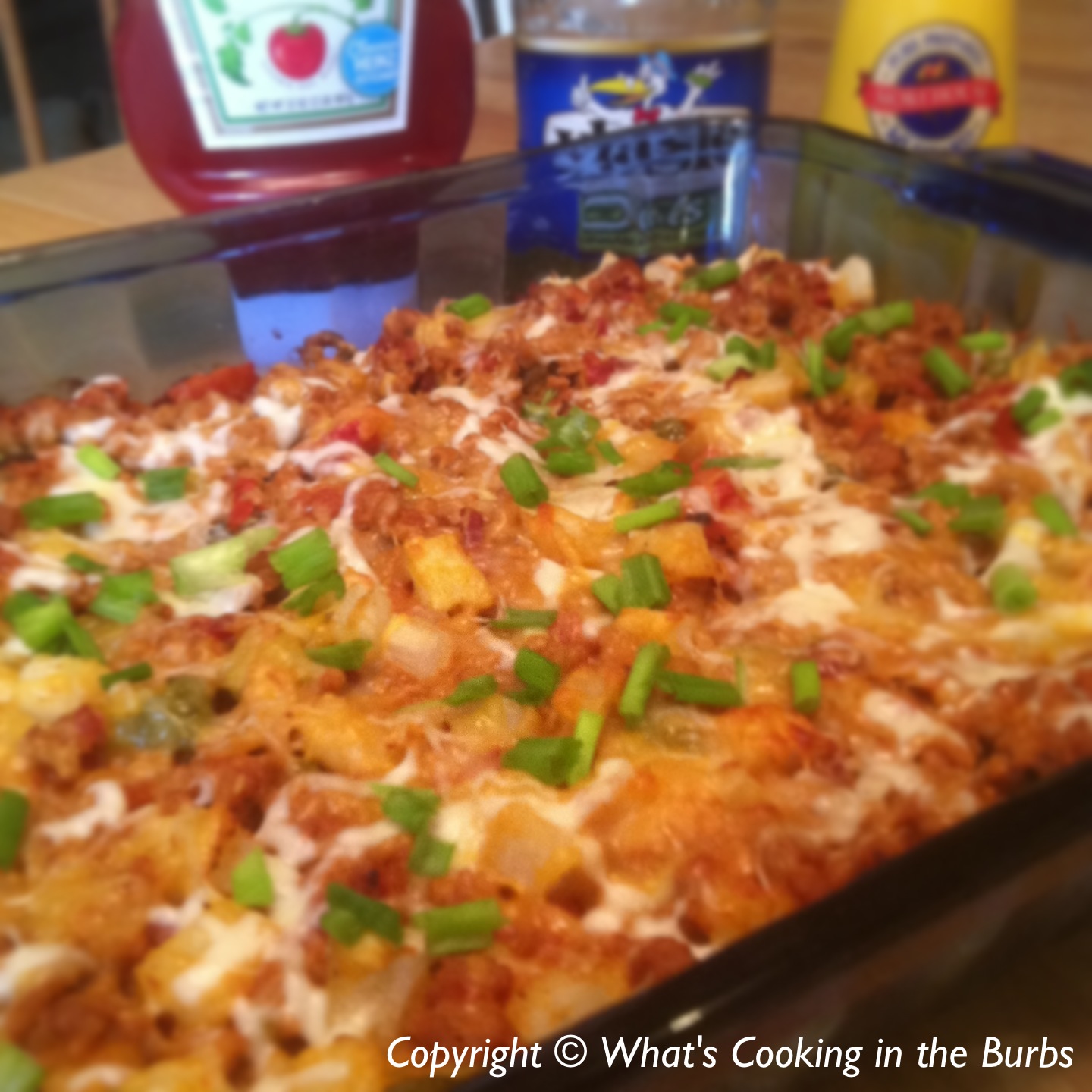 What's Cooking in the Burbs Bacon Cheeseburger and Fries Casserole